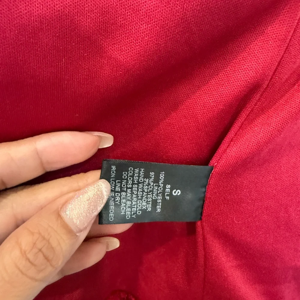 Windsor Red Shaggy Faux Fur Cropped Jacket Size S | Statement Party Y2K Glam - Picture 6 of 7